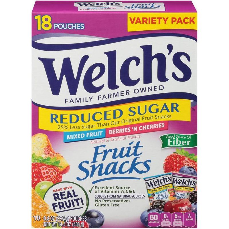Welch's Reduced Sugar Fruit Snack Combo - 14.4oz/18ct