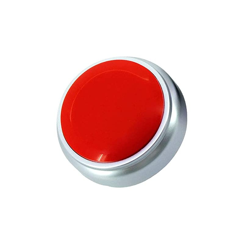 Button- 30 Seconds Custom Recordable Talking Button-Record & Playback Your Own Message-Quality Voice Recorder-Answer Buzzer (RED+Sliver)