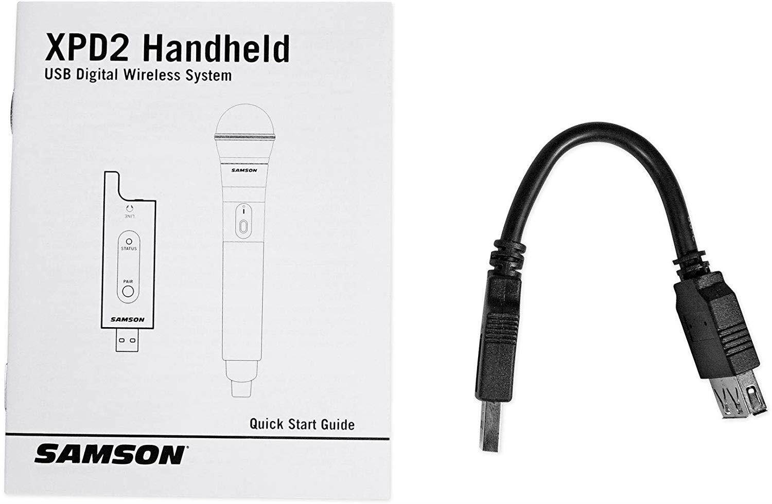 SAMSON Stage XPD2 Handheld USB Digital Wireless Q6 Microphone w/Clip+Pop Filter