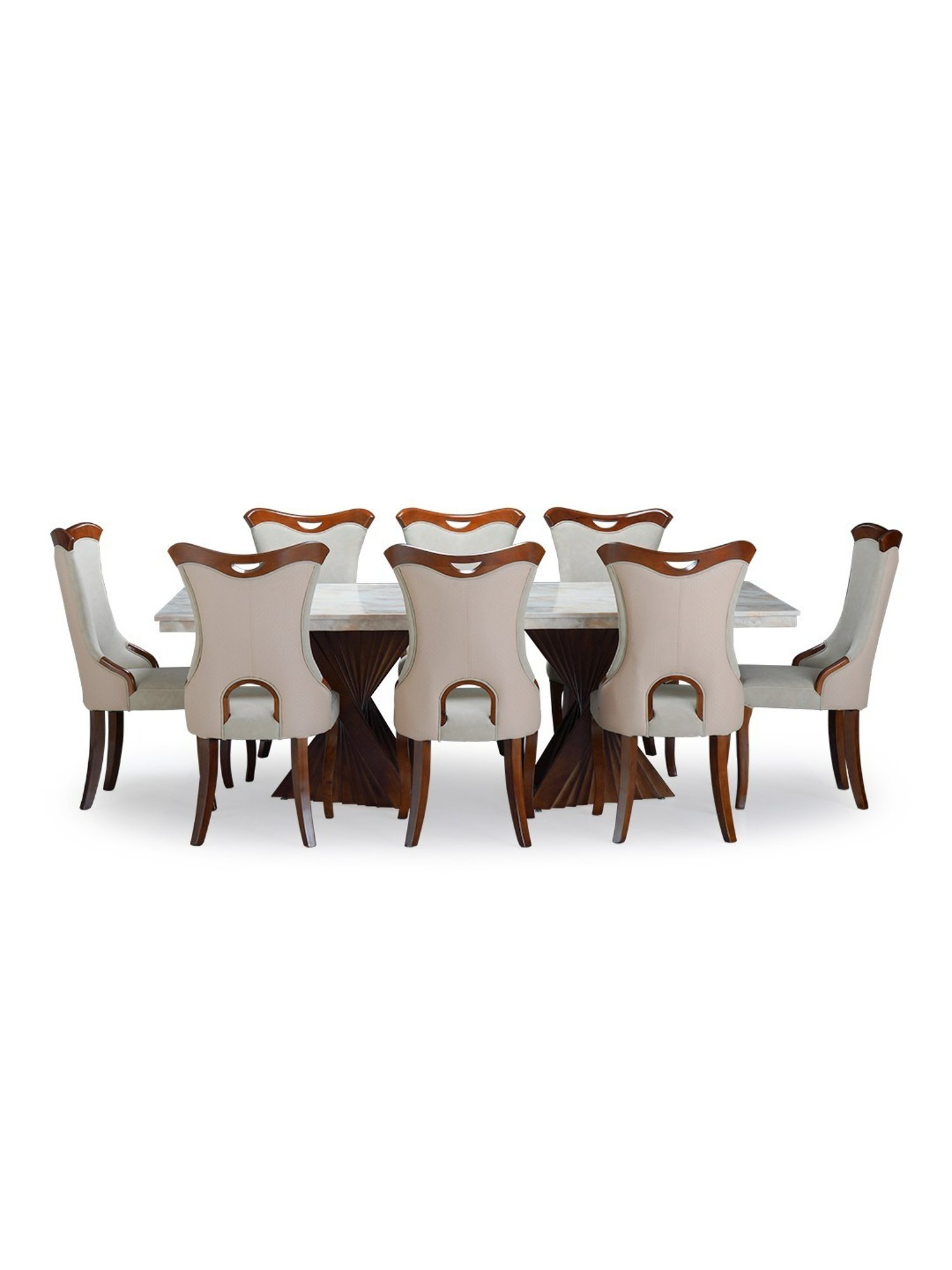 Nilkamal Olivia Brown Solid Wood - Rubberwood 6 Seater Dinning Table set