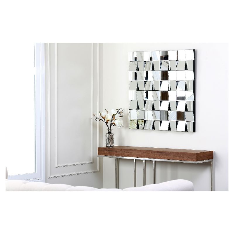 Audrina Square Decorative Wall Mirror Silver - Abbyson Living