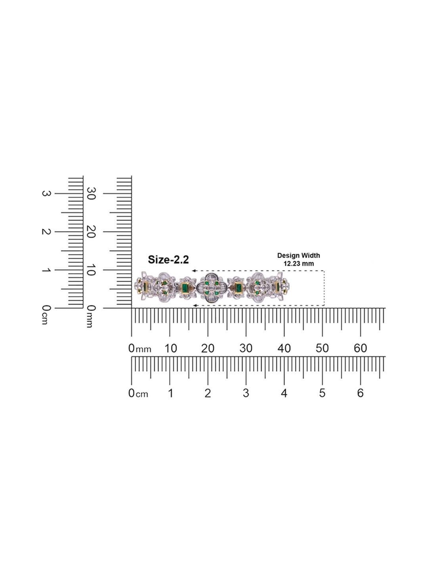 CKC Radiant Elegance: White Gold Diamond Kada Bracelet with Uncut Diamond and Emerald