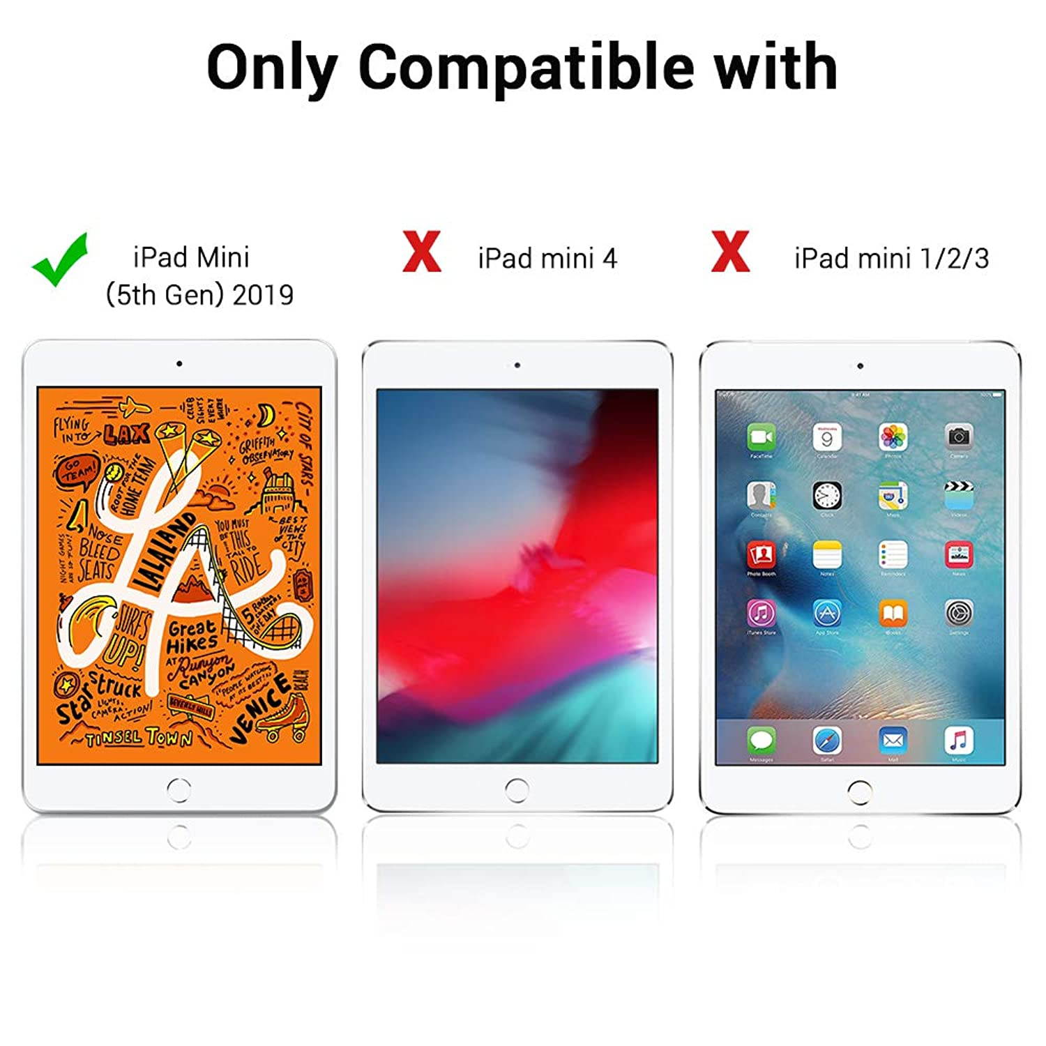 ESR Rebound Slim Smart Case Specially Designed for iPad Mini 5 7.9" 2019, Flexible TPU Back Cover with Rubberized Coating, Auto Sleep/Wake and Viewing/Typing Stand for iPad Mini 5 2019, Black