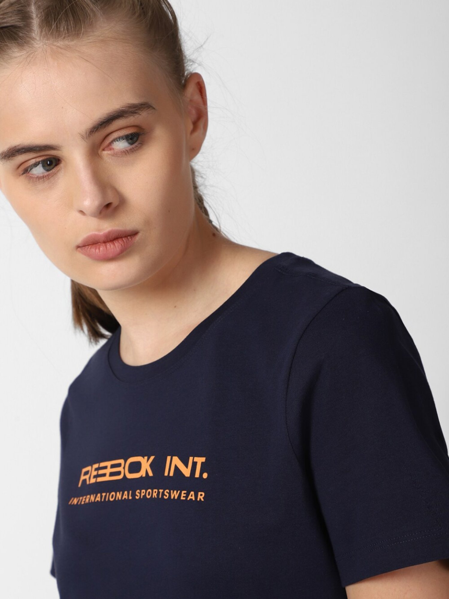 Reebok Navy Cotton T-Shirt