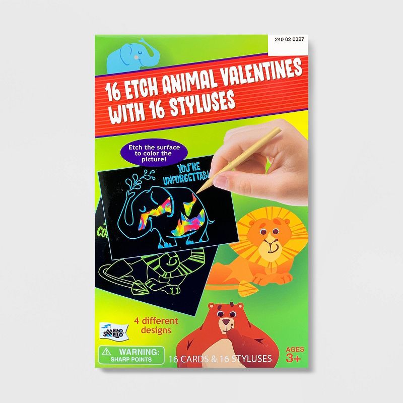 16ct Valentines Animal Etch Kit - Mello Smello