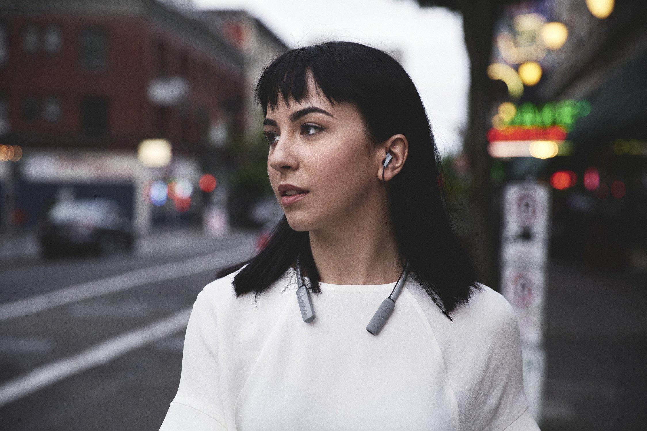 Skullcandy Ink'd Bluetooth Wireless Earbuds with Mic, Street/Gray/Chrome