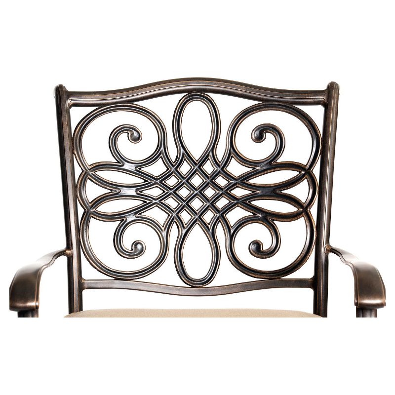 Traditions 7pc Rectangle Metal Patio Dining Set w/ Swivel Chairs - Tan - Hanover