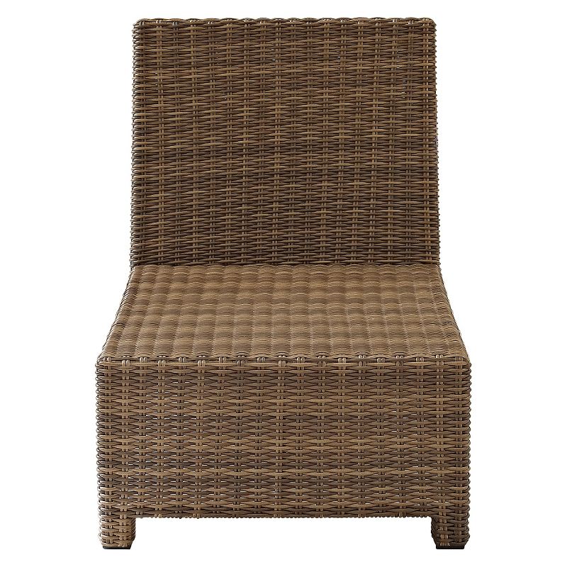 Crosley Bradenton Outdoor Wicker Sectional Center Chair with Navy Cushions