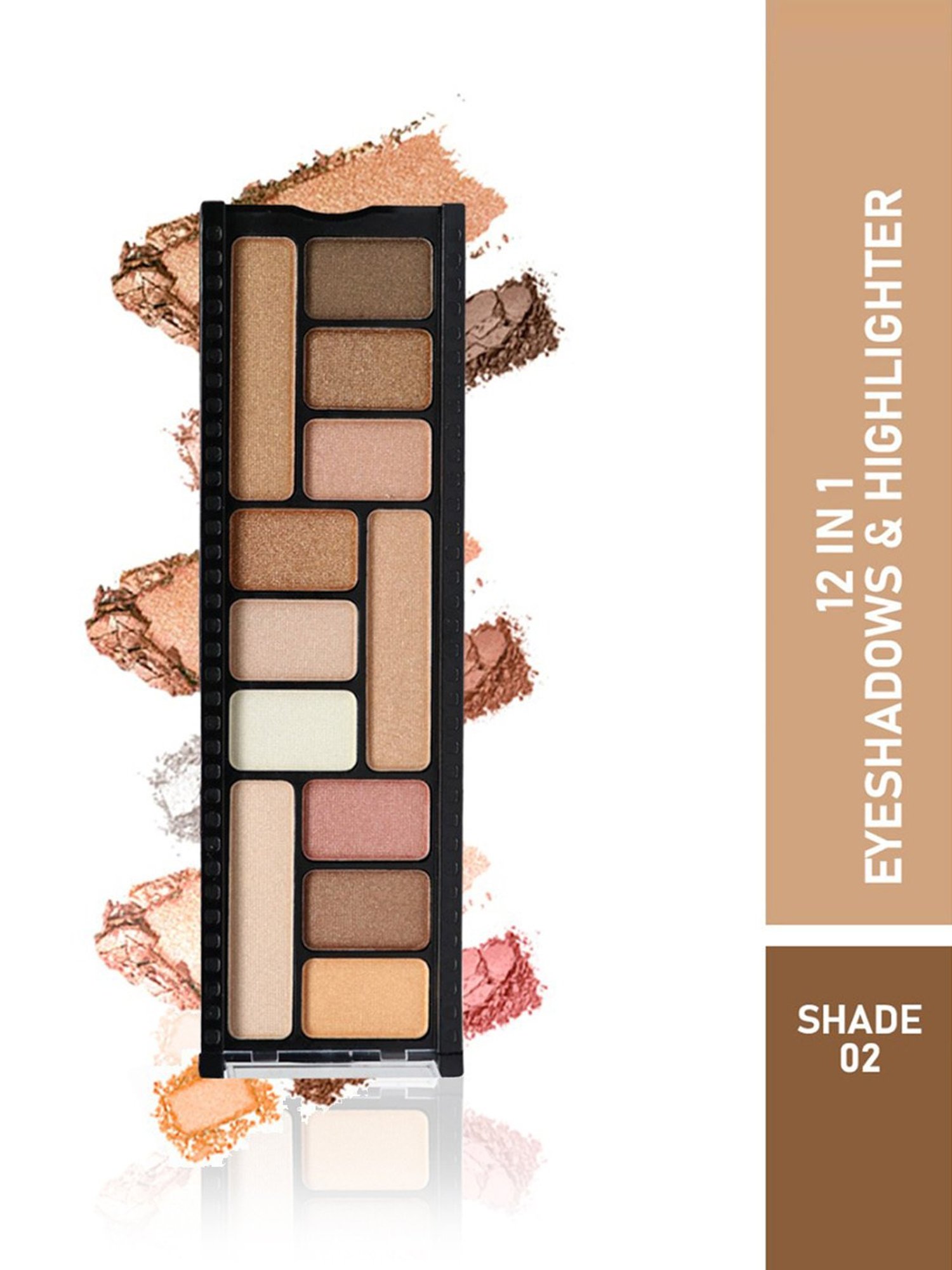 Half N Half 12 In 1 Eyeshadow & Highlighter Palette 02 - 12 gm
