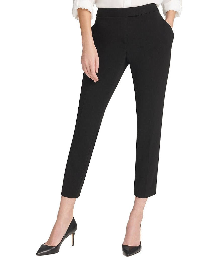 DKNY Scuba Crepe Slim Leg Ankle Pants