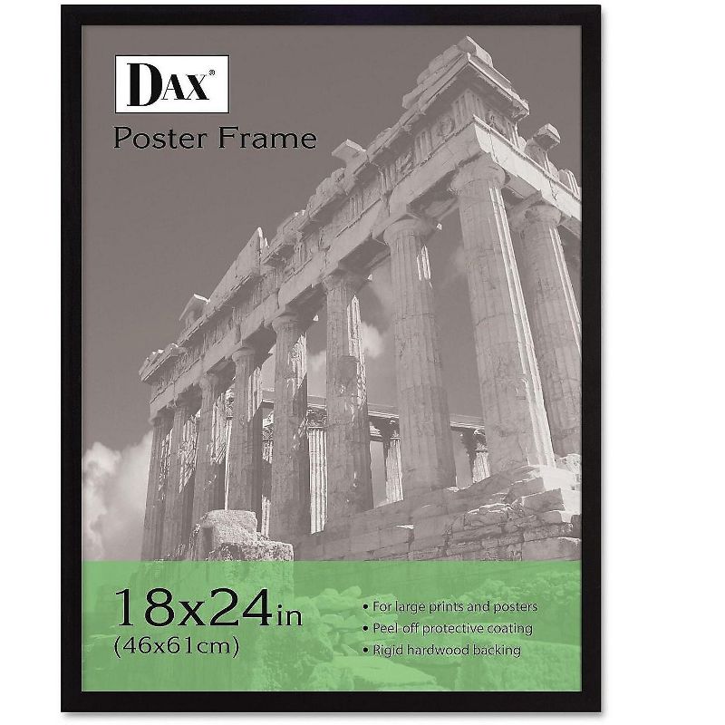 Dax Flat Face Wood Poster Frame Clear Plastic Window 18 x 24 Black Border 2860W2X