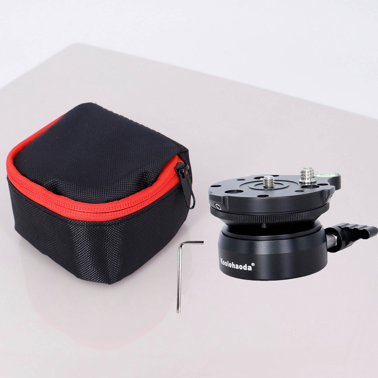 koolehaoda Tripod Leveling Base Aluminum Alloy Leveler Adjusting Plate with 1/4" Thread,Bubble Level