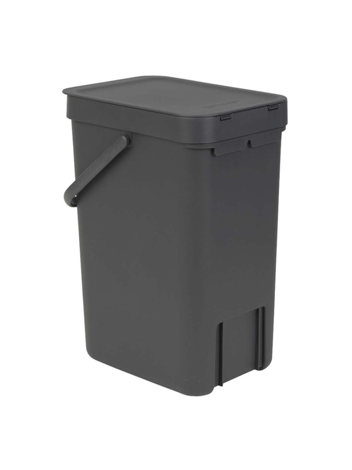 BRABANTIA Sort & Go Dark Grey Plastic Waste Bin (12 L) - Set of 1