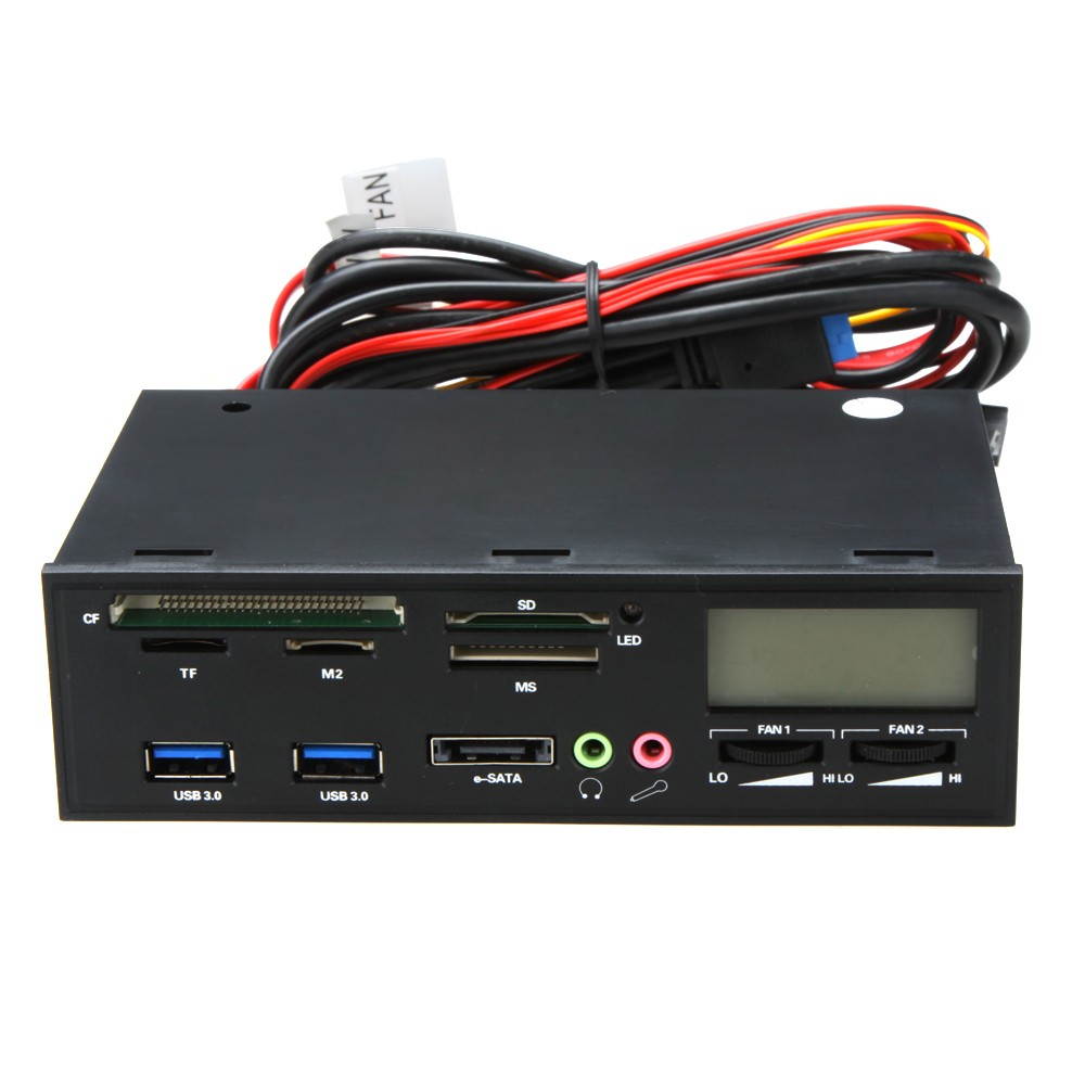 5.25" USB 3.0 e-SATA All-in-1 PC Media Dashboard Multi-function Front Panel Card Reader I/O Ports