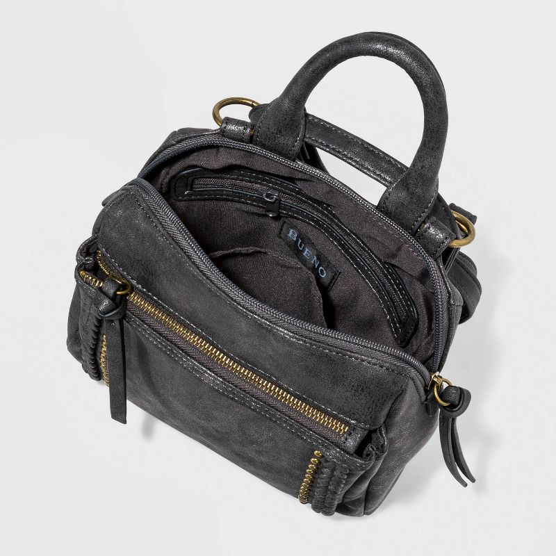 Bueno Zip Closure Convertible Top Carrying Handle Backpack -Black