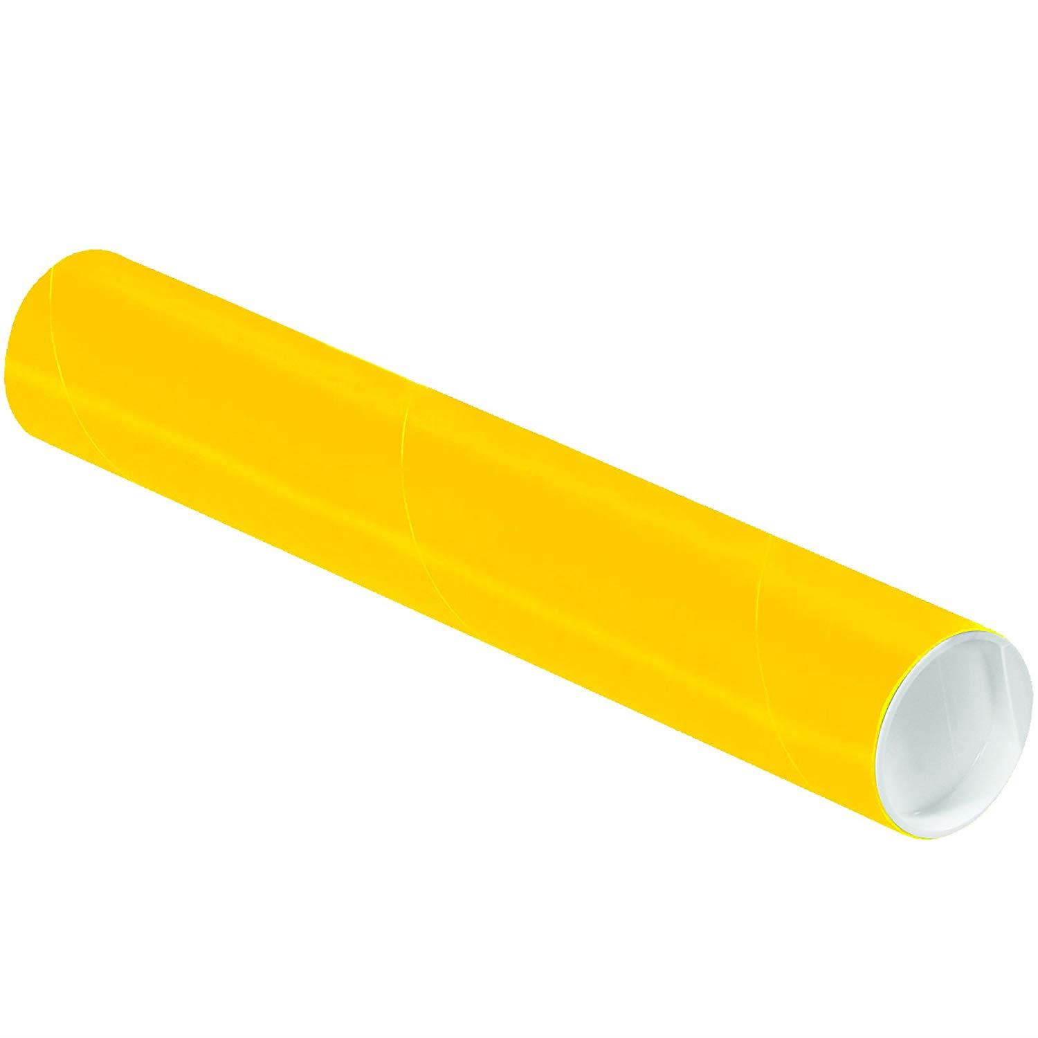 Ship Now Supply SNP2012Y Mailing Tubes with Caps, 2" x 12", Yellow (Pack of 50)