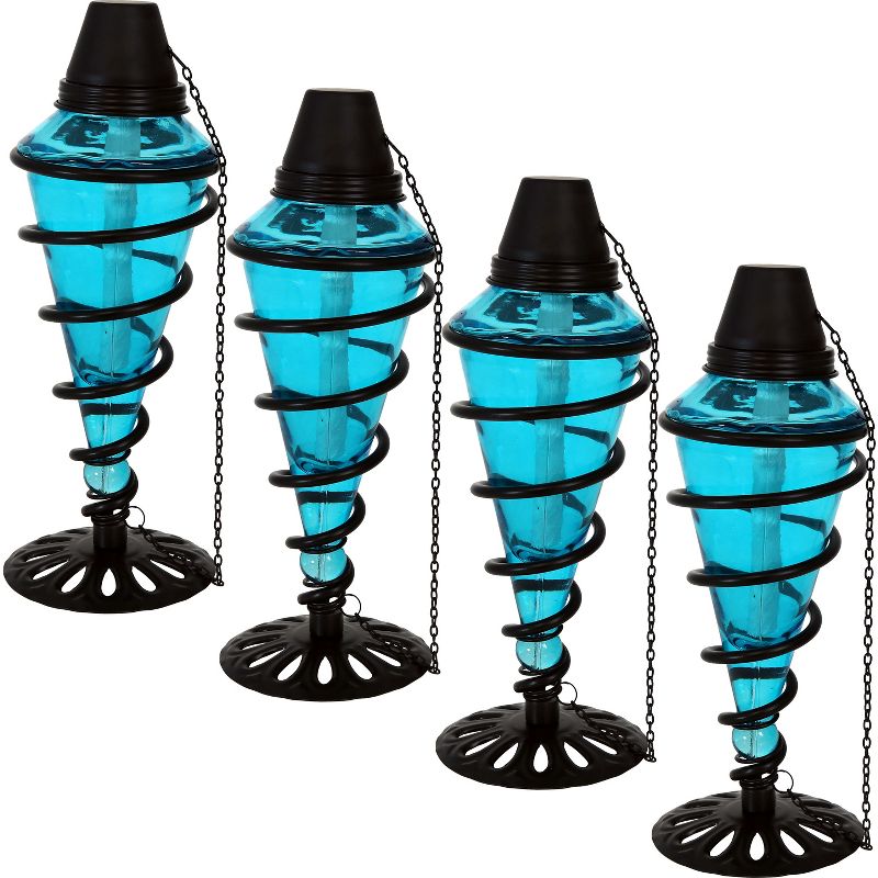5.5" Petite Lantern Metal Table Torch Black - TIKI