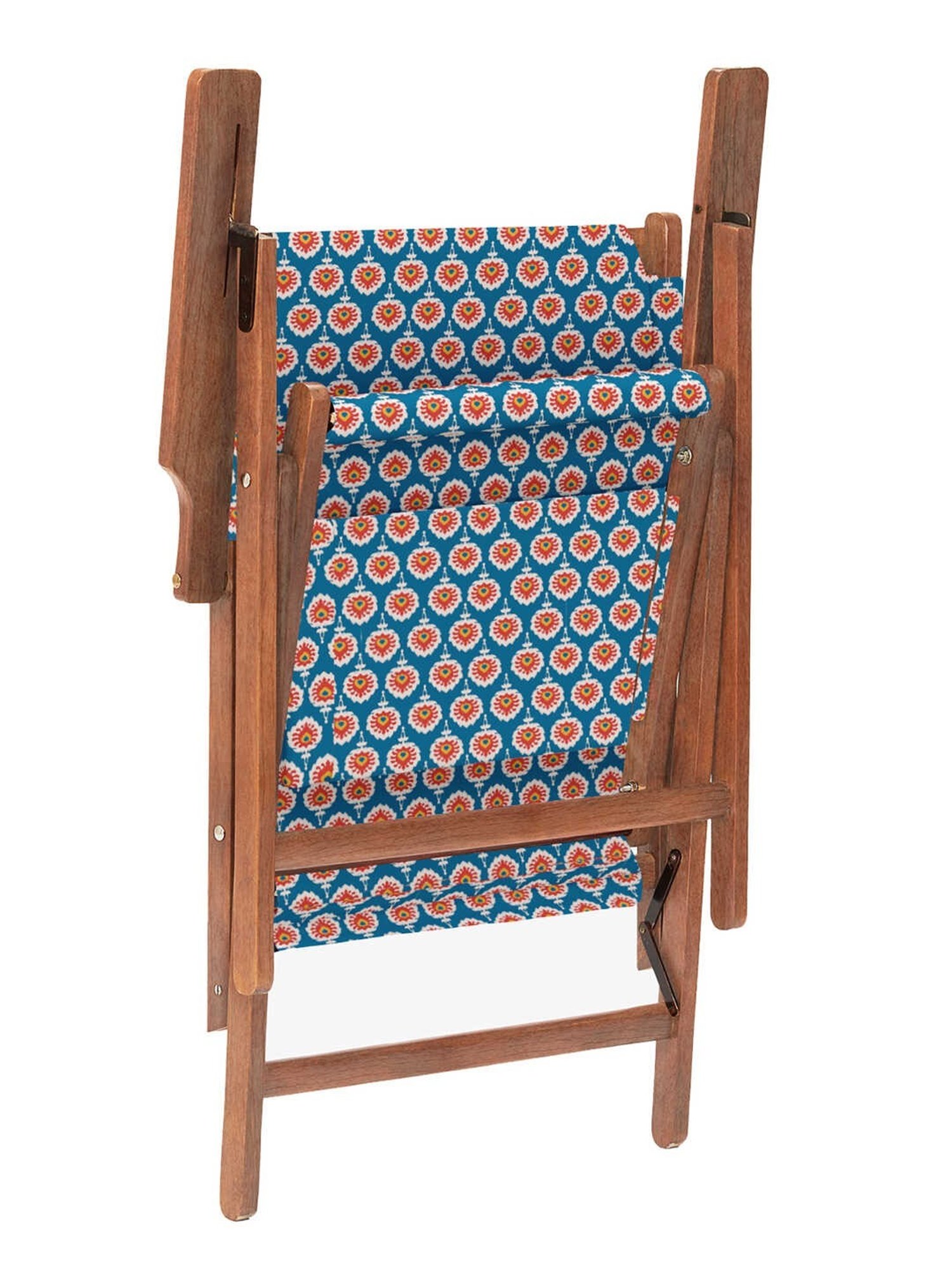 Chumbak Bistro Ikat Green Wood Folding Chair