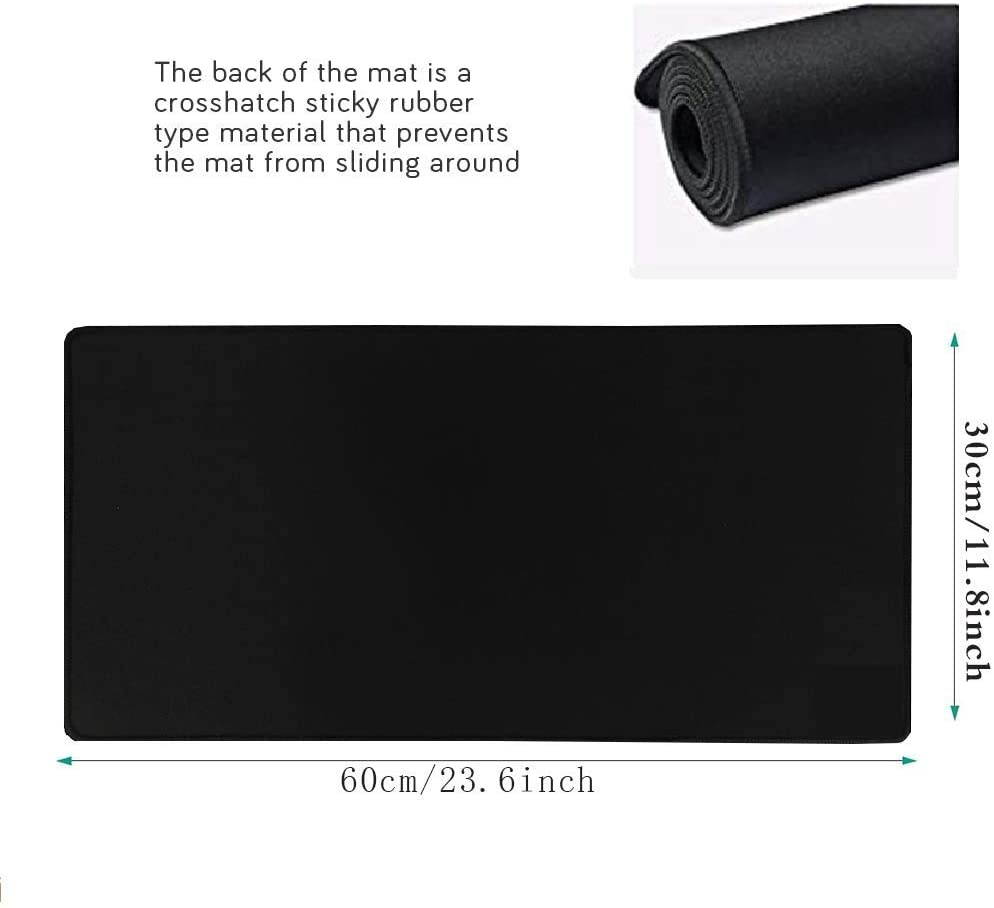 YEBMoo Extra Large Gaming Mouse Pads/Extended Protective Office Desk Mouse Mat Non-Slip Professional Precision Tracking Surface (23.6 x 11.8) for PC Computer Laptop (60x30 Black)