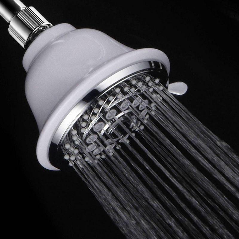Aqua Dance Fixed Mount 5 Function Showerhead White/Chrome - Hotelspa