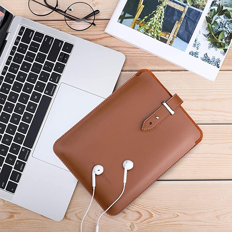 6" Sleeve Case Compatible with All-New Kindle 10th Gen 2019/Kindle Paperwhite 2018, PU Leather Pouch Protective Bag Cover Fits All Kindle Paperwhite/Voyage/Oasis 6"/8th Gen 2016 - Brown