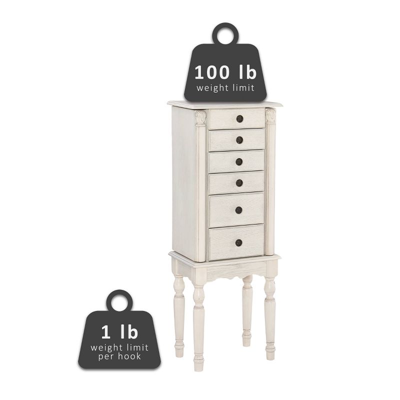 Obrecht Jewelry Armoire Off White - Powell Company