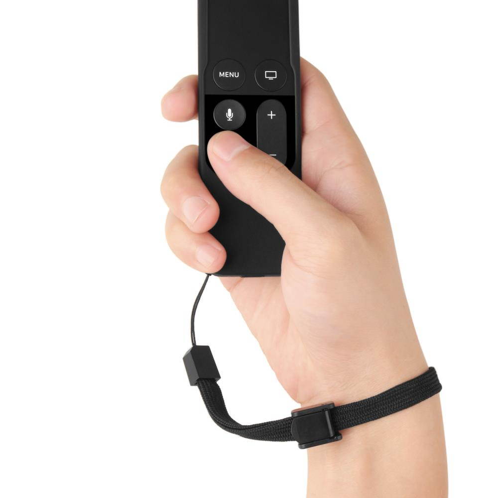 Apple TV 4K / 4th Remote Case (Black) - Protective Soft Silicone Case Cover Skin for New Apple TV 4th Generation 64GB/32GB Siri Remote Control Controller with Lanyard Handle Strap