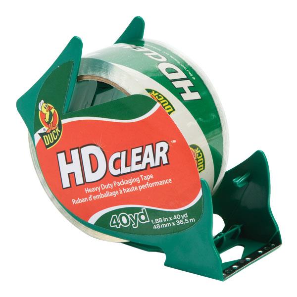 Duck Brand HD Clear Packaging Tape: 1.88 in x 40 yds. (Clear) +with dispenser