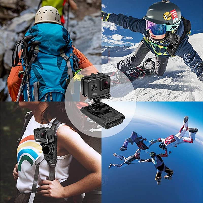 Backpack Strap Knapsack Shoulder Mount for GoPro Hero 34 56 78 Black White Silver GoPro Max Other Action Camera