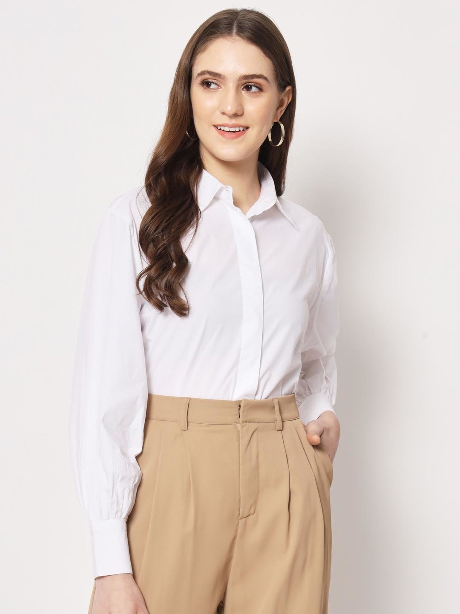 Trend Arrest White Cotton Regular Fit Shirt