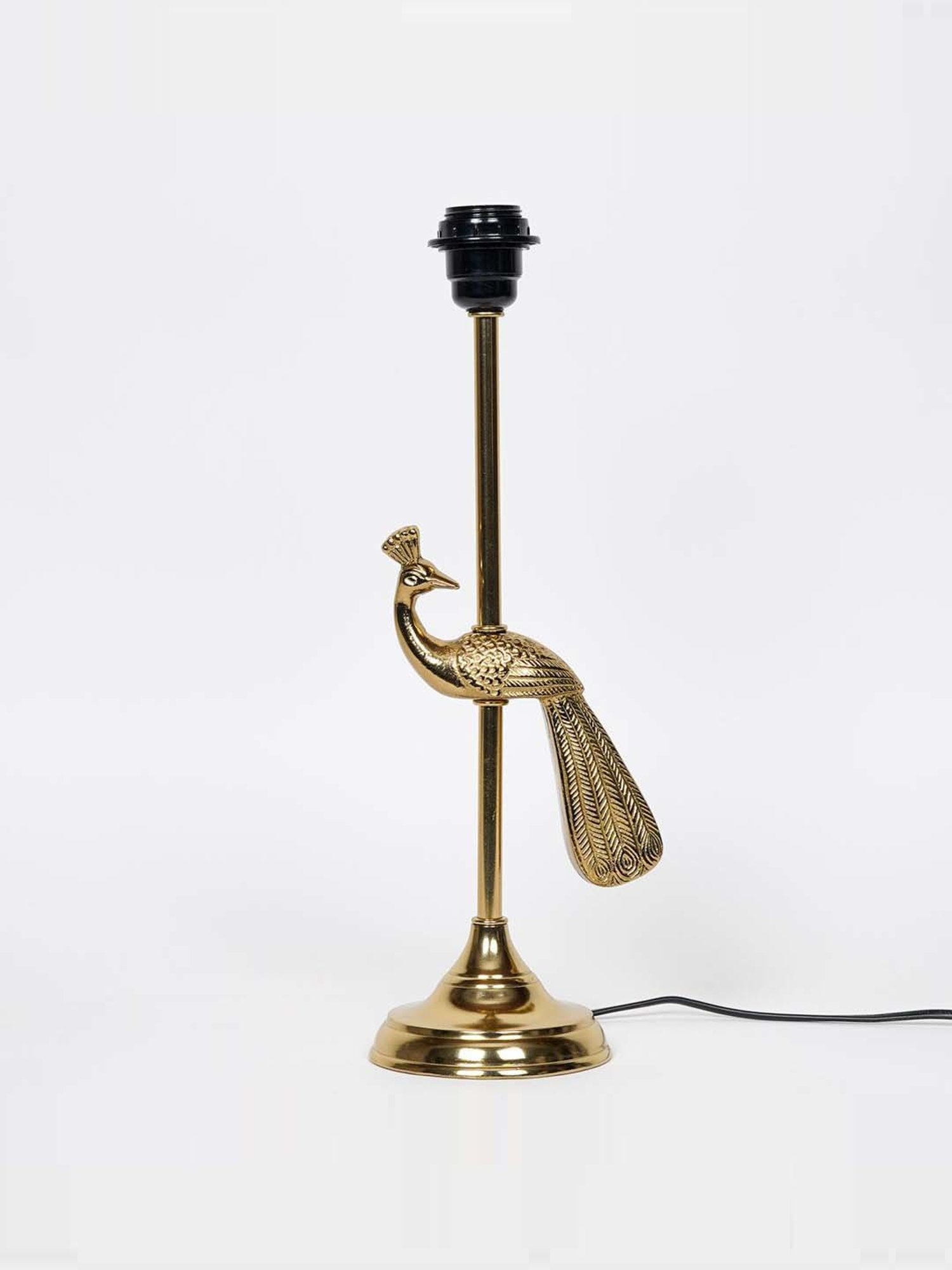 Kapoor Lamp Shades Aluminium Torre Brass Finish Table Lamp With Printed Cotton Shade