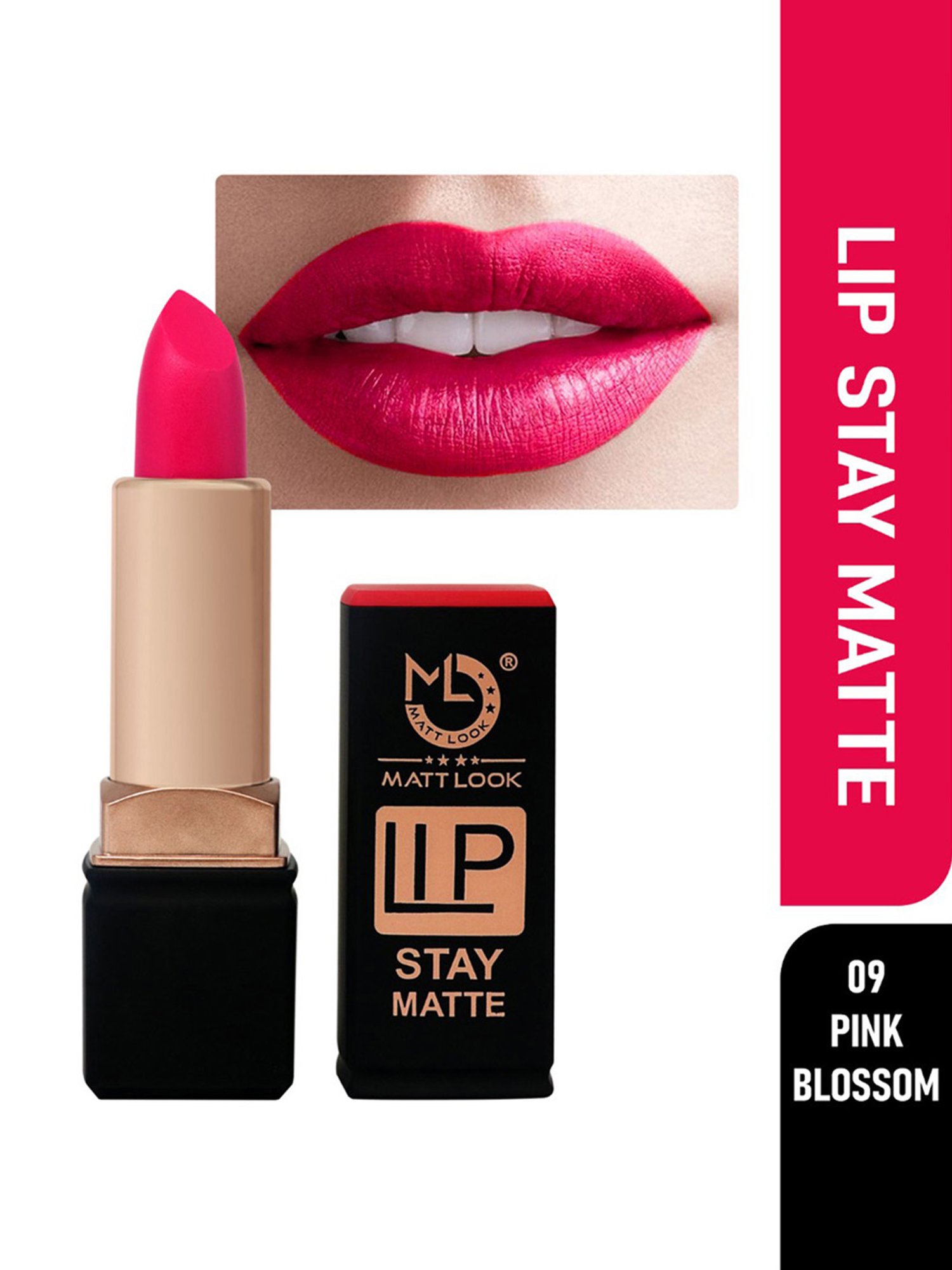 Matt Look Lip Stay Matte Lipstick 09 Pink Blossom - 3.5 gm