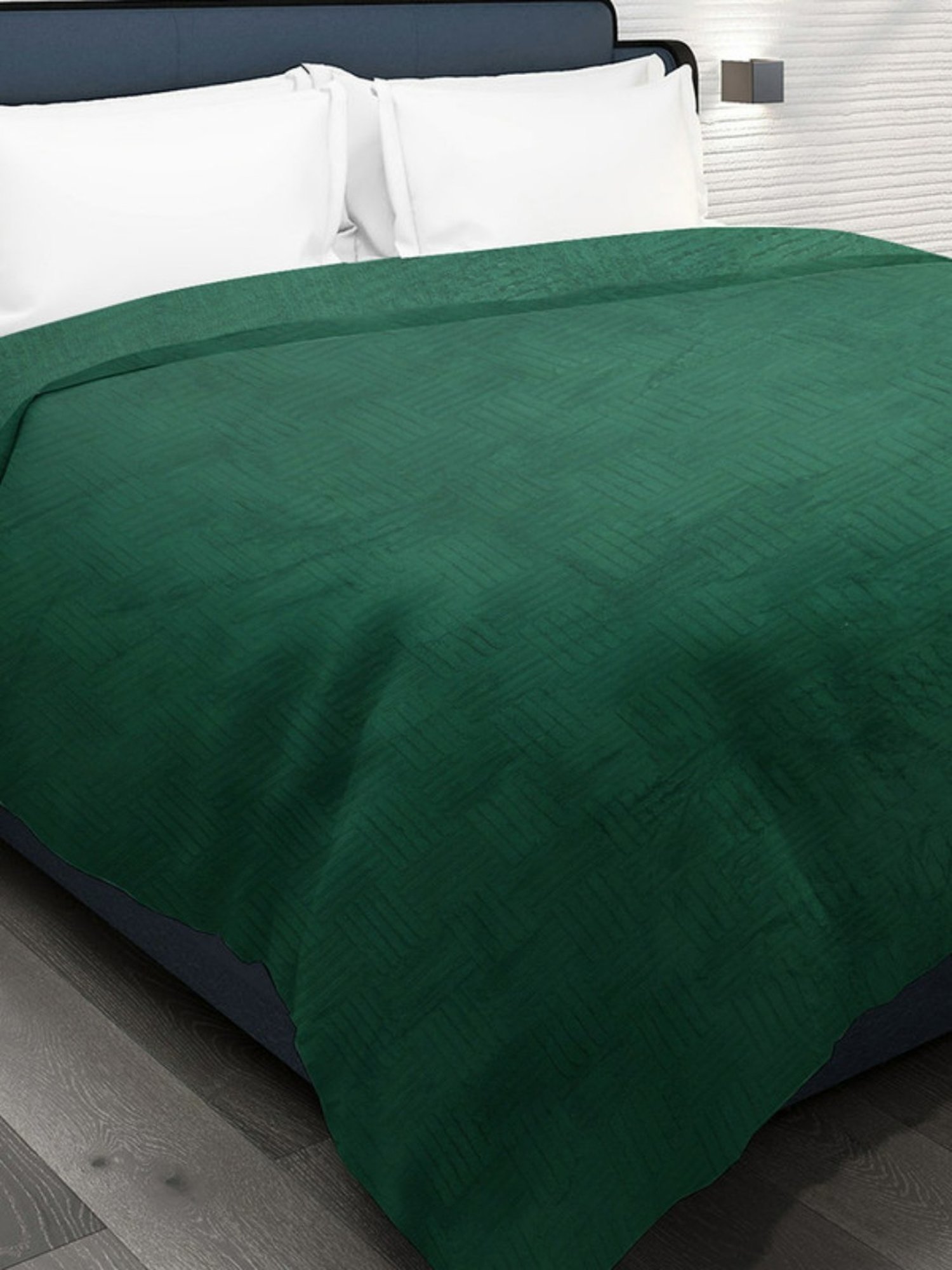 Dhrohar Green Polyester 300 GSM Double Bed Blanket