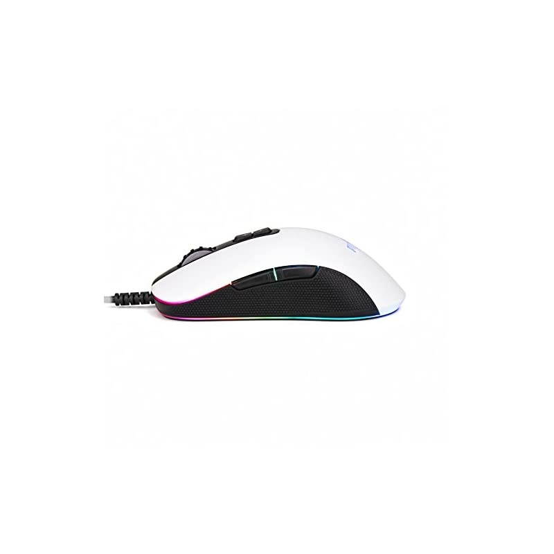 FPS Gaming Mouse - Altier Pro White Edition - 3360 Optical Sensor - Wired RGB - 24,000 DPI - Perfect Lift Off Distance Tracking Response
