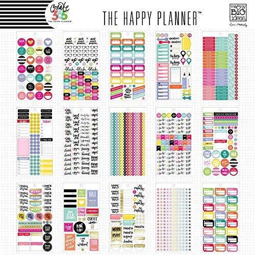 me & my BIG ideas PPSV-01 Create 365 The Happy Planner Sticker Value Pack, Planner Basics, 1829 Stickers