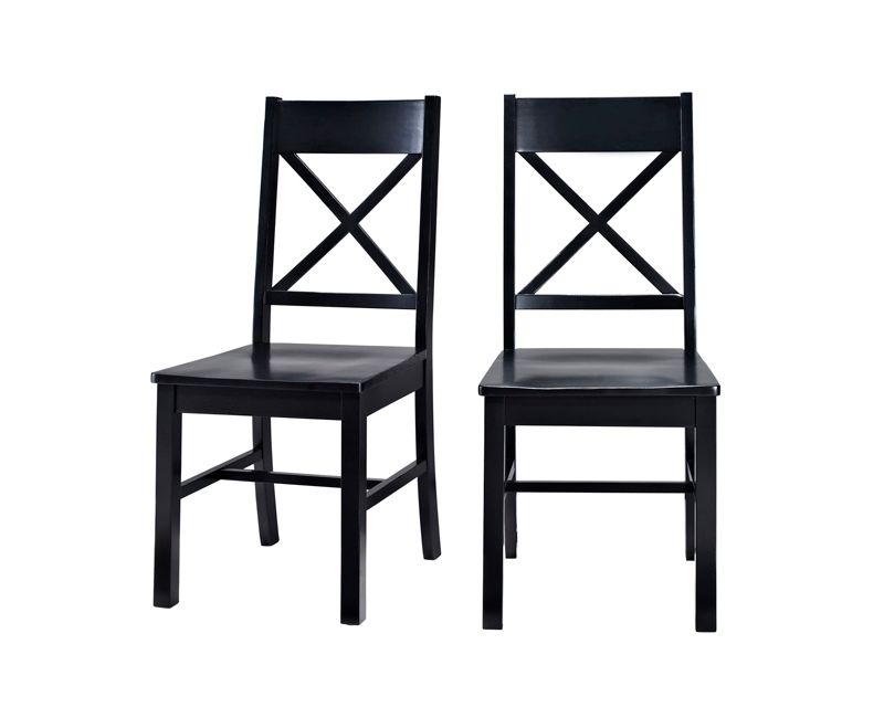 6pc Wood Drop Leaf Dining Set Antique Black - Saracina Home