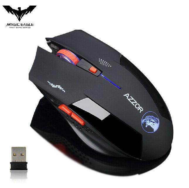 RED 2.4GHz Wireless 6D Rechargeable 2400DPI 6 Buttons Optical Usb Gaming Mouse