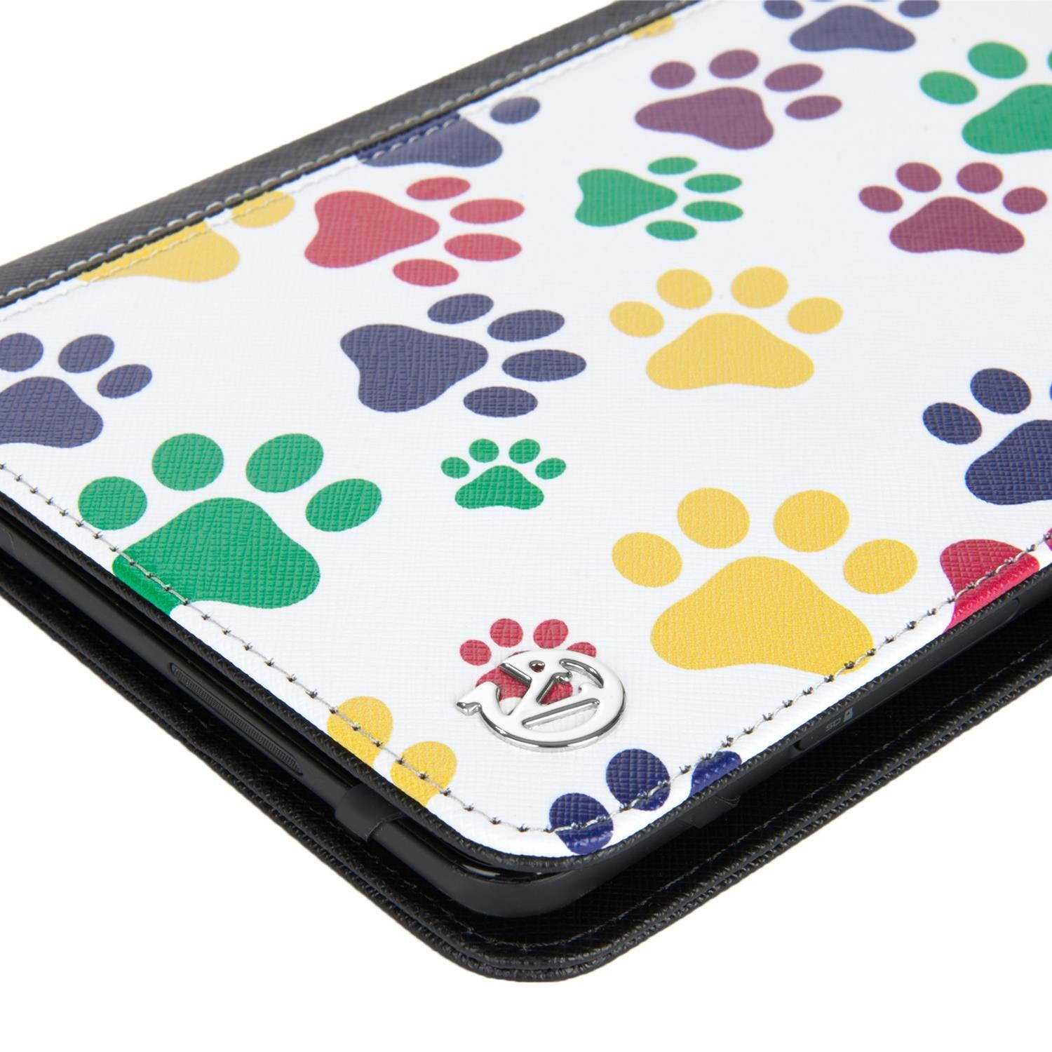 Mary 2.0 Tablet Cover Case Folding Stand fits 7 to 8 Inch Tablet Devices (Puppie Paw Prints)