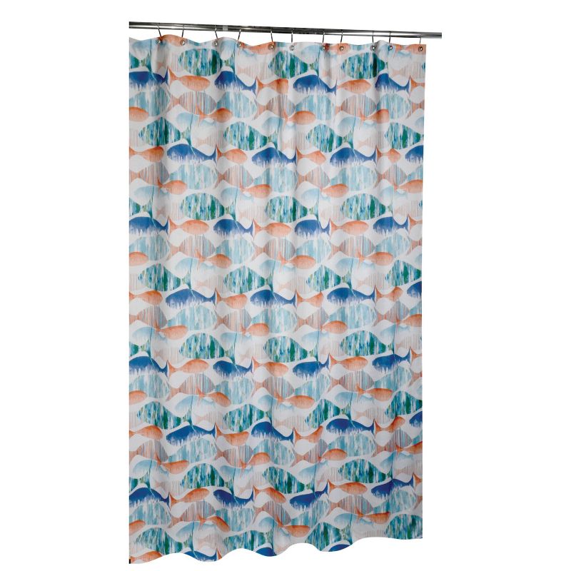 Carpe Diem Shower Curtain Blue/Orange - Moda at Home