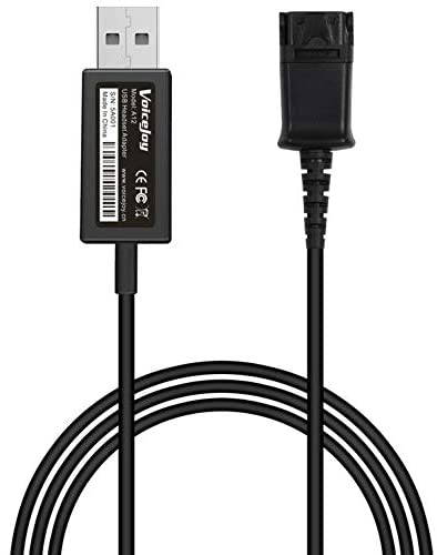 Call Center Office Headset Quick Disconnect QD Cable to USB Plug Adapter Compatible with Plantronics Headset QD Connector Plug to Any Computer Laptop VOIP Softphone