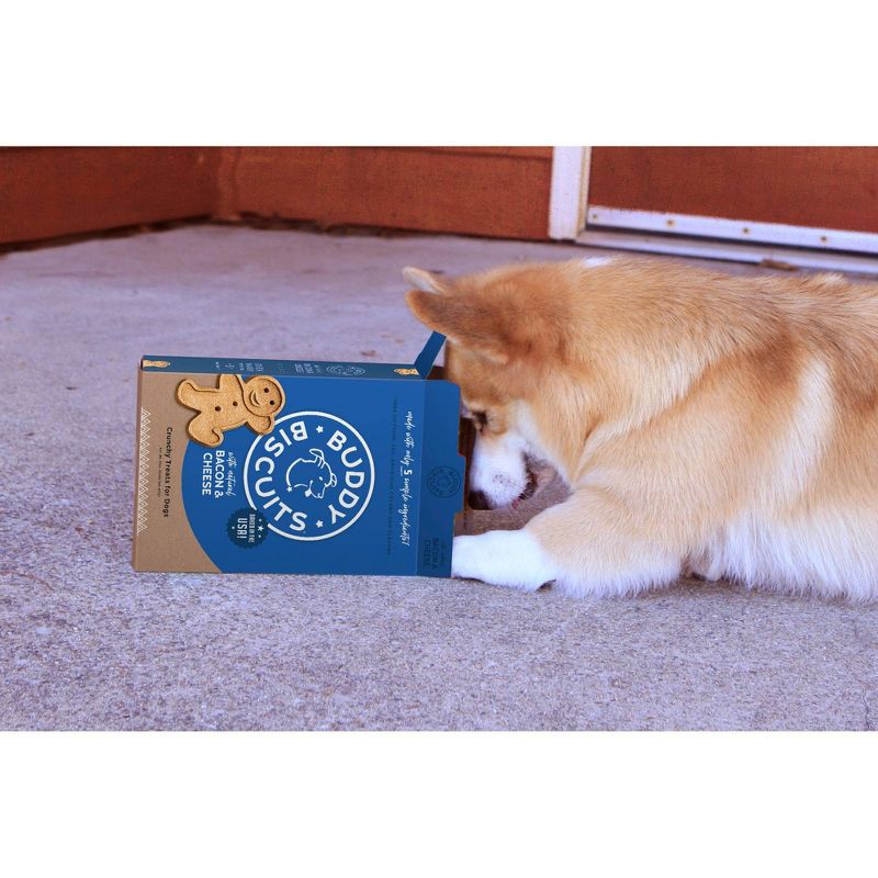 Buddy Biscuits Oven Baked Treats with Bacon and Cheese Dry Dog Treats - 16oz