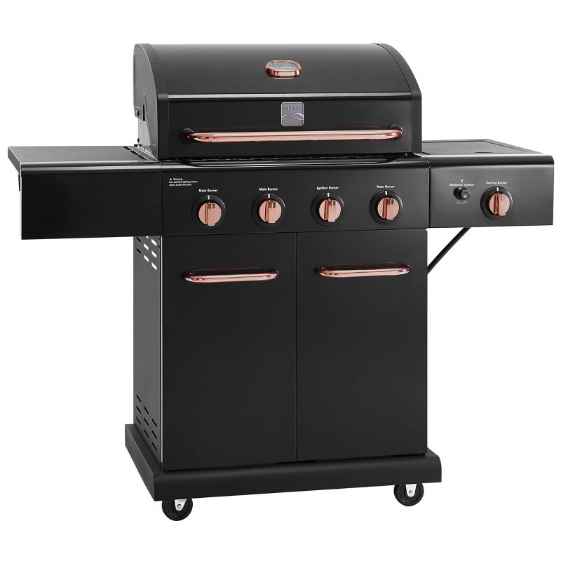 Kenmore 4-Burner Outdoor Gas BBQ Grill with Searing Side Burner PG-40409S0LB-2 Black