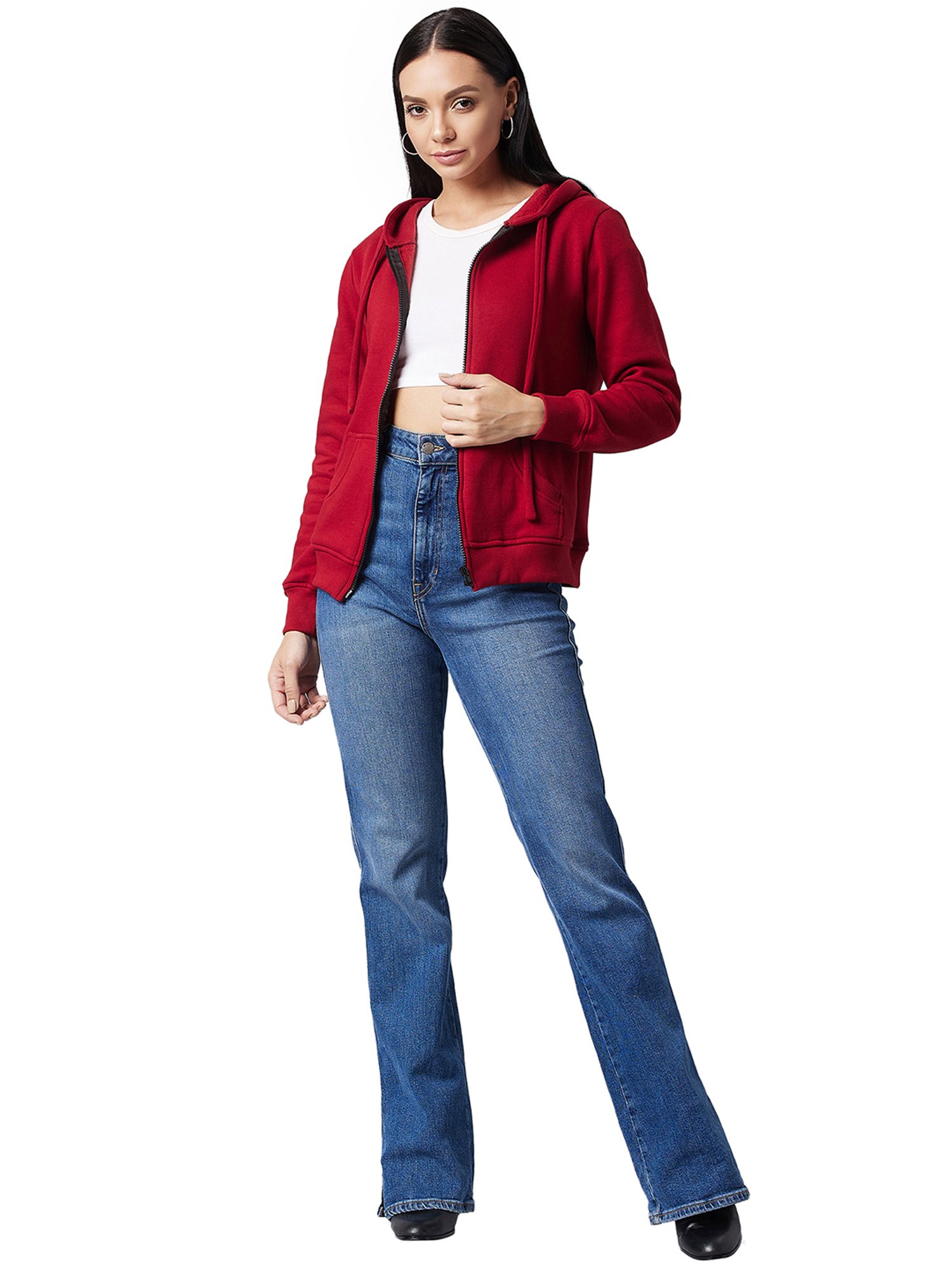 DOLCE CRUDO Maroon Hooded Sweatshirt