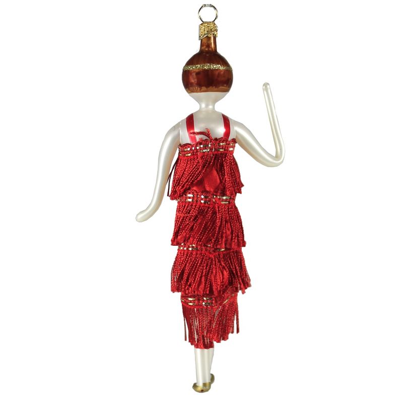 Italian Ornaments 6.5" Lady Of The 20'S Red Dress Ornament Italian Charleston  -  Ornament Sets