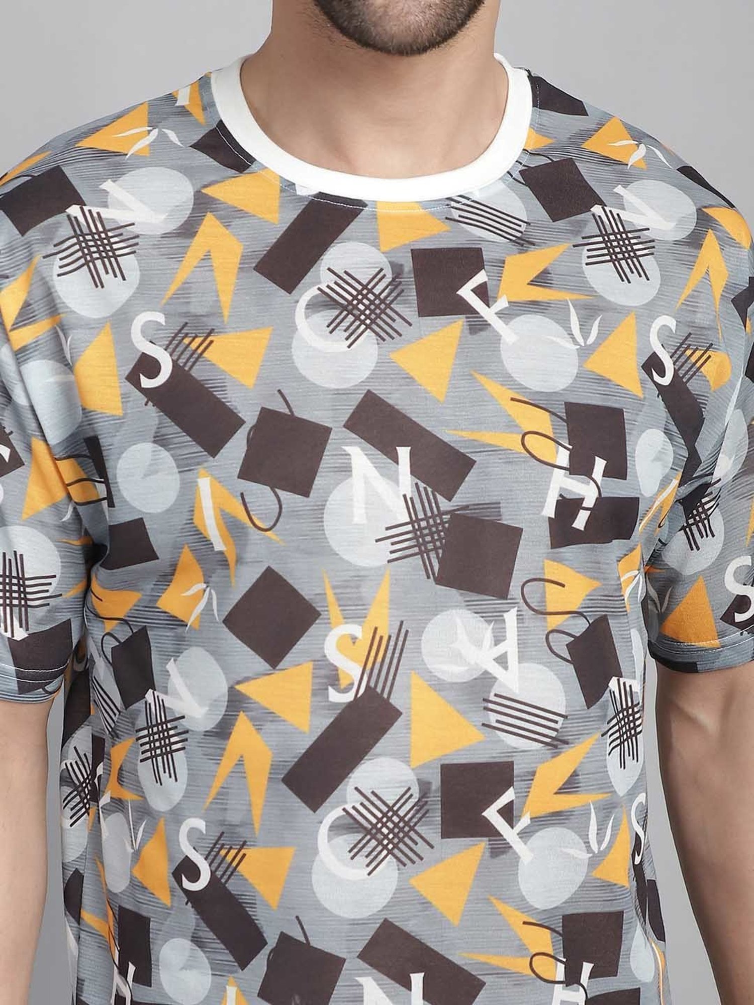 Vimal Jonney Multicolor Regular Fit Printed Crew T-Shirt - Pack of 3