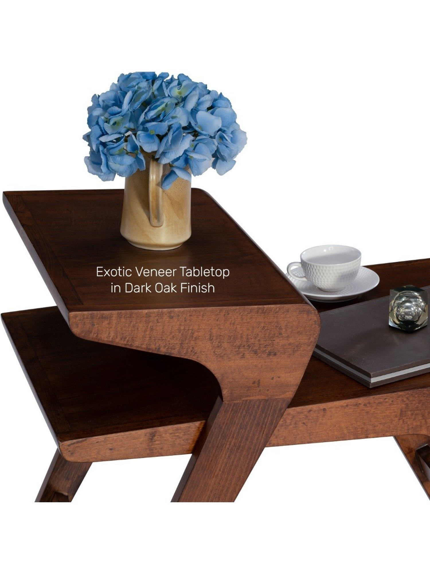 Durian Mackenzie Mid-Century Modern Brown Solid Wood End Table Dark Oak Finish