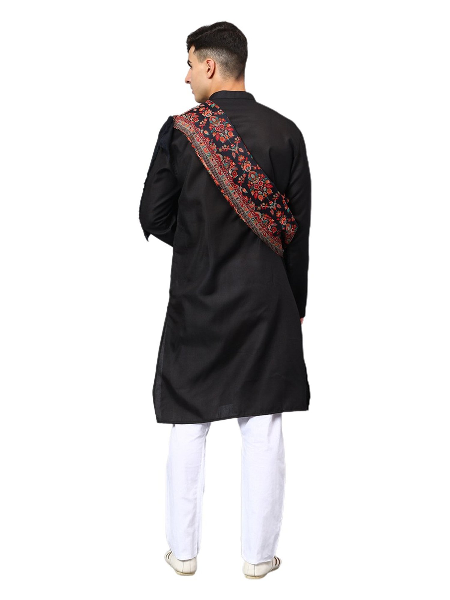 Aditi Wasan Black Floral Jacquard Stole