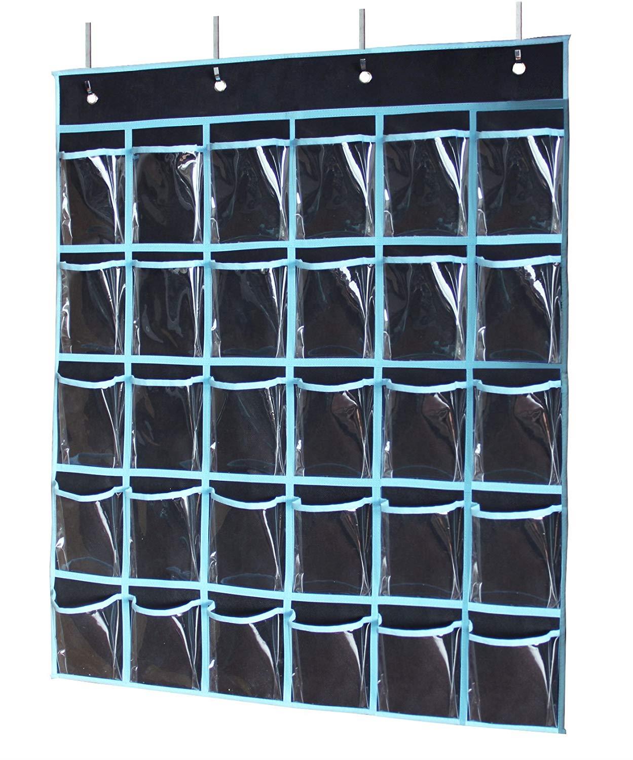 MISSLO Classroom Pocket Chart For Cell Phones Calculators, 30 Clear Pockets