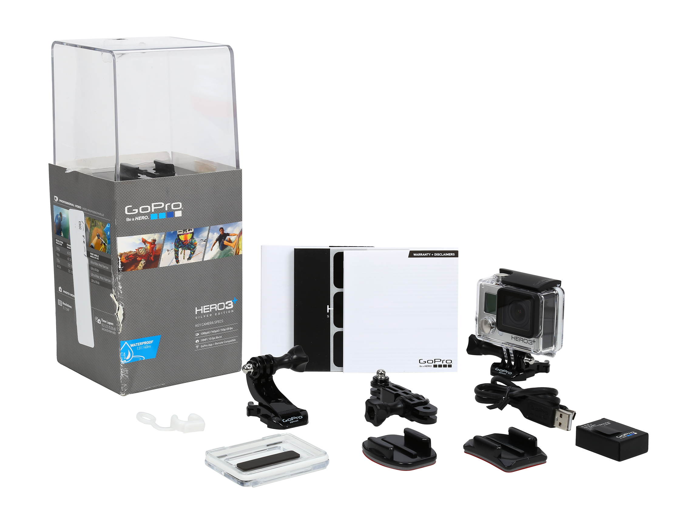 GoPro HERO3+ Plus Silver Edition Sports Action Wi-Fi Camera - CHDHN-302