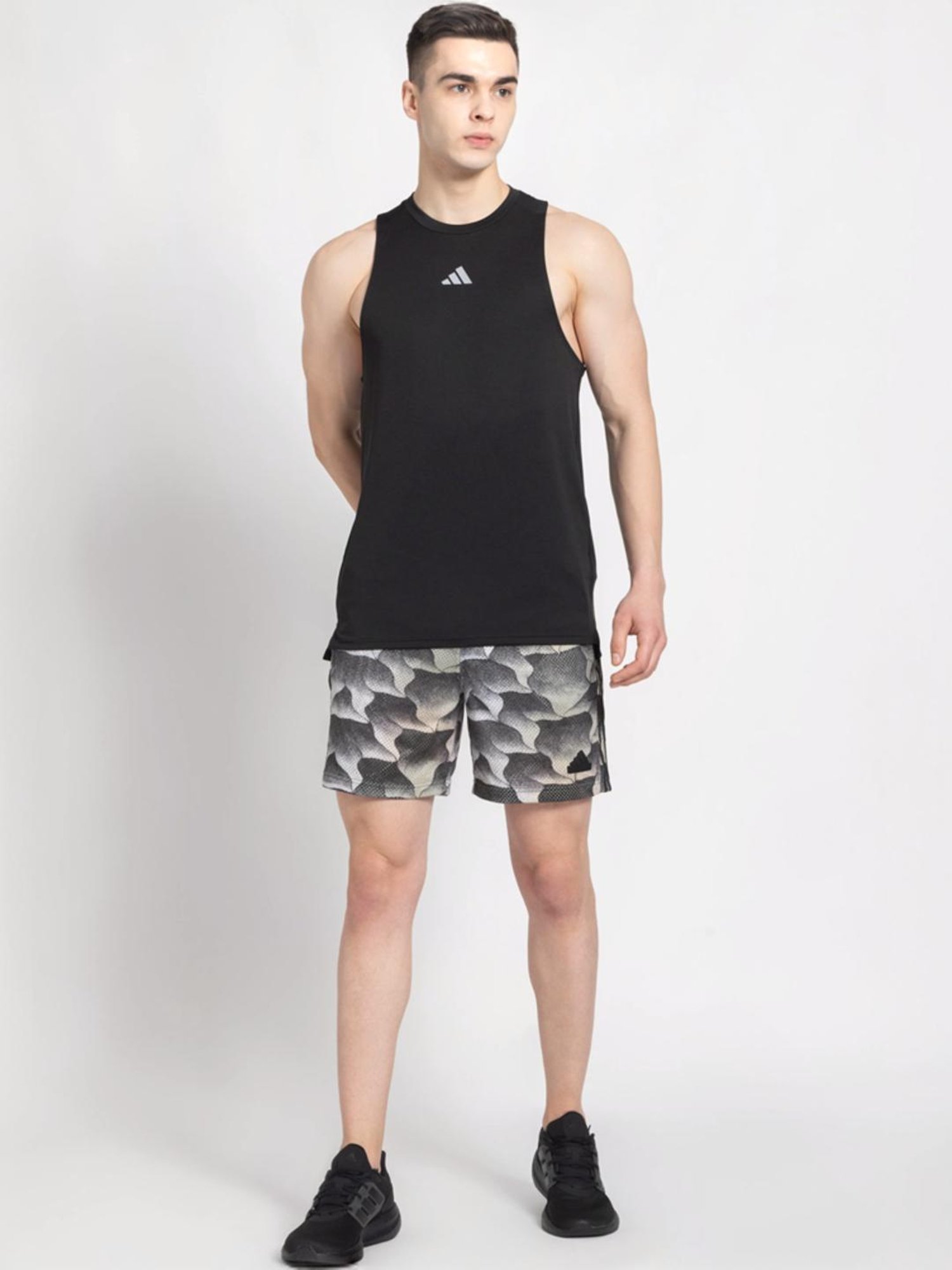 Adidas Black Regular Fit Sports Shorts